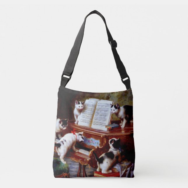 Carl Reichert Kittens Playing Piano Crossbody Bag (Front)