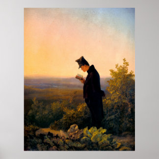Carl Spitzweg, Das Abendbrevier, Deutsche Malerei  Poster