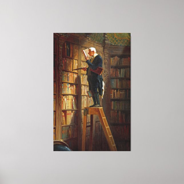 Carl Spitzweg - The Bookworm Canvas Print (Front)
