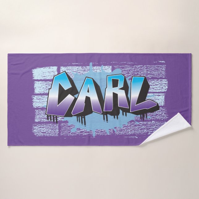 Carl Your Name Graffiti Bath Beach Towel (Bath Towel)