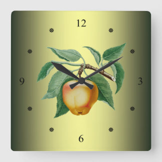 Carla Apple ~ Giorgio Gallesio ~ Botanical Fruit ~ Square Wall Clock