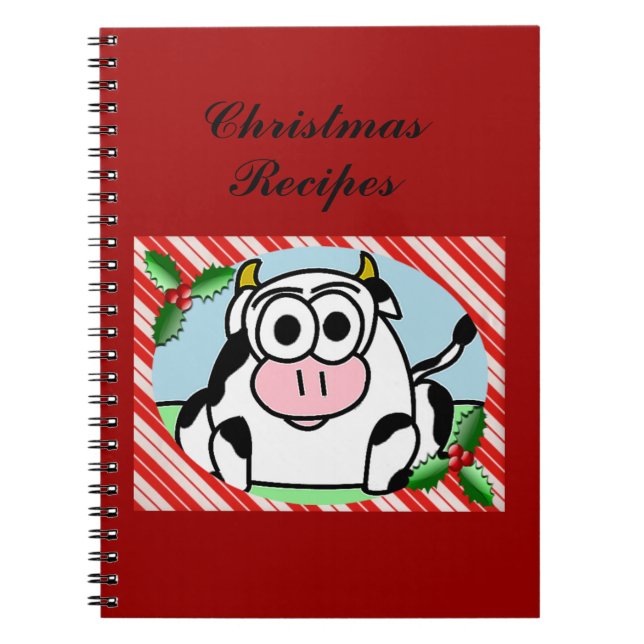Carla Cow Christmas Notebook/Recipe Book (Front)
