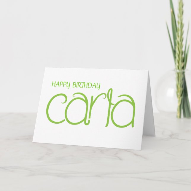 Carla lime Birthday Card (Front)