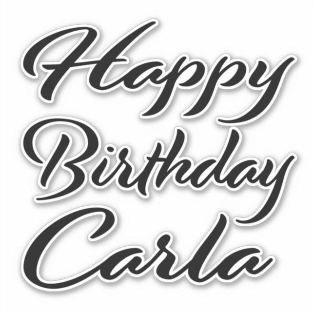 Carla Name First name black Sticker Birthday (Front)