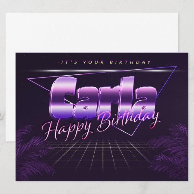 Carla Name First name pura retro card Birthday (Front/Back)