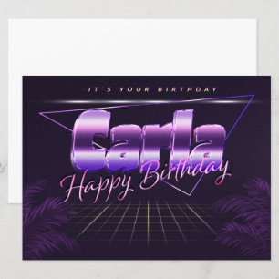Carla Name First name pura retro card Birthday