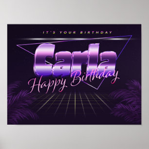Carla Name First Name pura retro poster Birthday