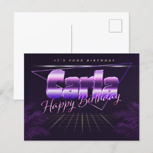 Carla Name Vorname lila Postkarte Geburtstag Postcard