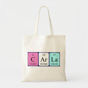 Carla periodic table name tote bag