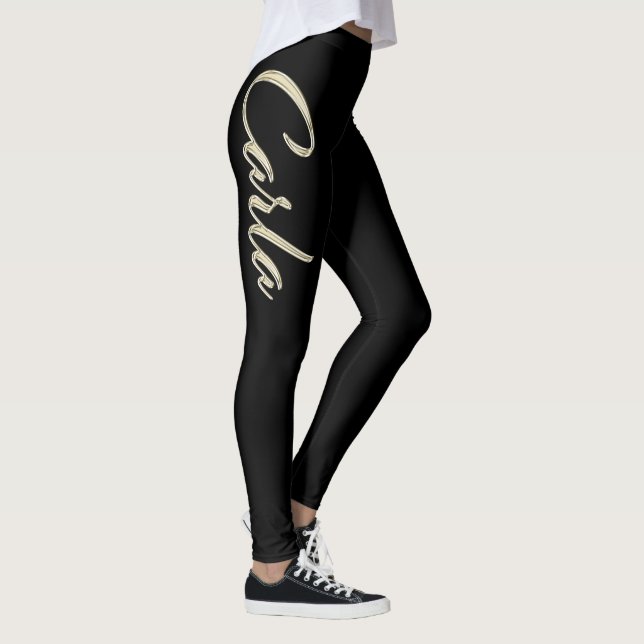 Carla white Handwriting trousers Leggings (Right)
