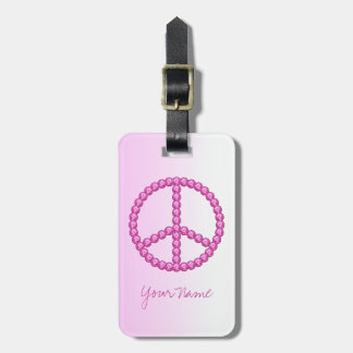 Carleigh's Pink Peace Bling Luggage Tag