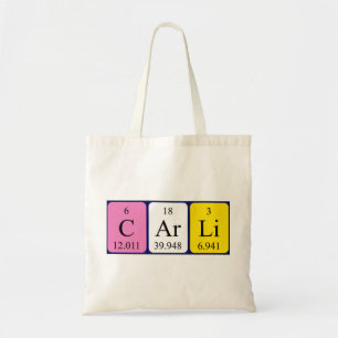 Carli periodic table name tote bag
