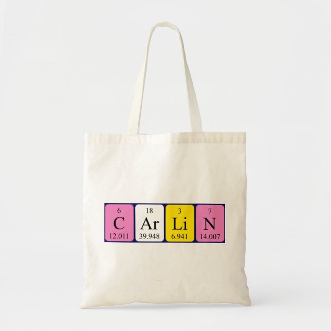 Carlin periodic table name tote bag (Front)