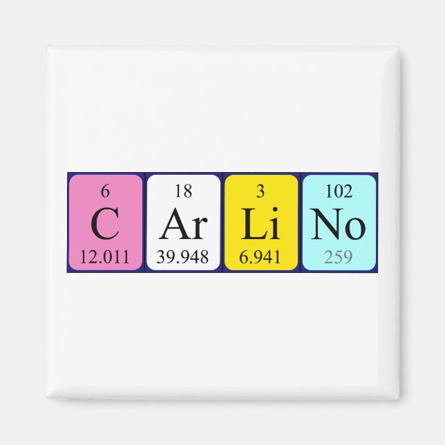 Carlino periodic table name magnet (Front)