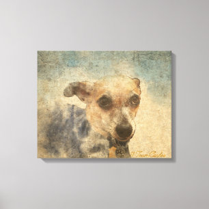 Carlos B. Dog Chihuahua Watercolor Canvas