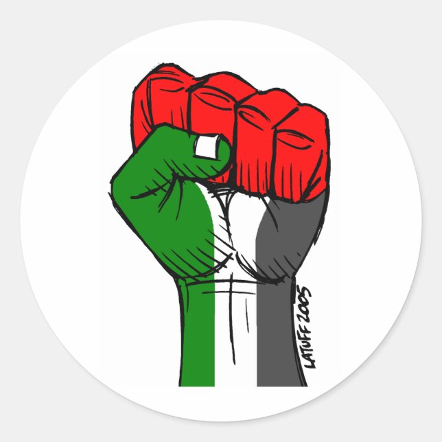 Carlos Latuff's Palestinian Fist Sticker (Front)