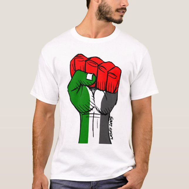 Carlos Latuff's Palestinian Fist Tank Shirt (Front)
