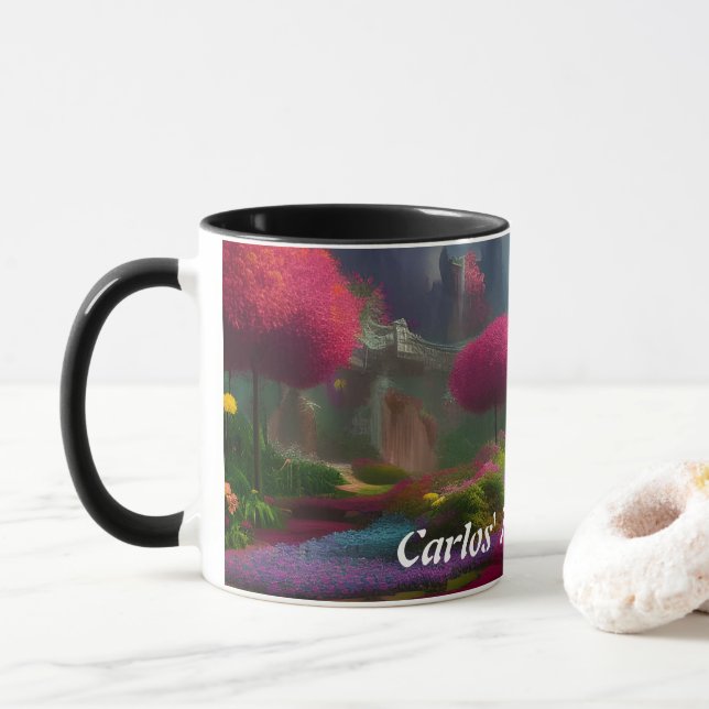 Carlos' Morning Tea Personalised Customisable Mug (With Donut)