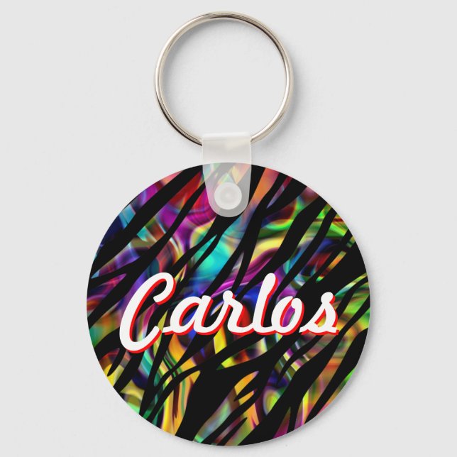 Carlos Personalised Colourful Keychain (Front)