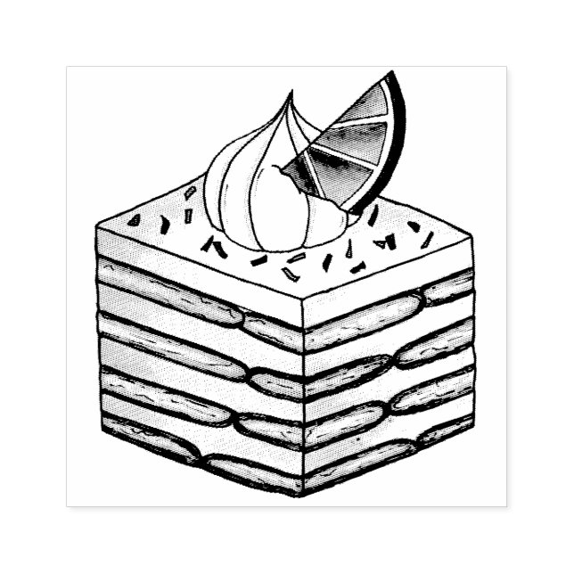 Carlota de Limón Mexican Icebox Cake Bake Sale Rubber Stamp (Imprint)