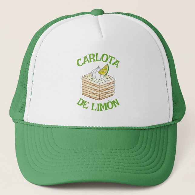 Carlota de Limón Mexican Lime Icebox Cake Slice Trucker Hat (Front)