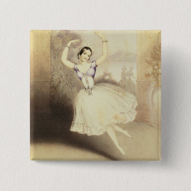 Carlotta Grisi (1819-99) in the Ballet of the Peri 15 Cm Square Badge (Front)