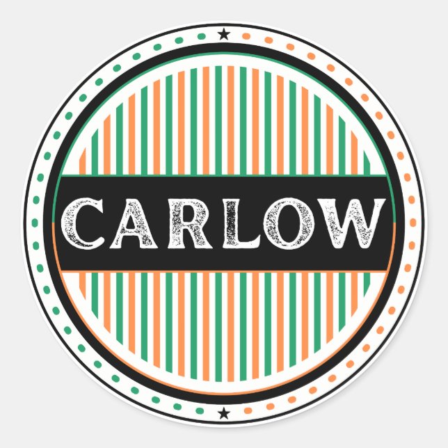Carlow City Pride Emblem – Irish Identity Classic Round Sticker (Front)