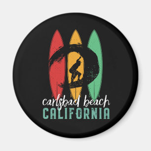 Carlsbad Beach California Vintage Retro Surfing Magnet