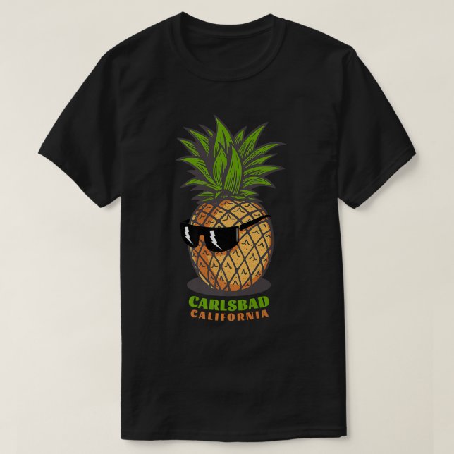Carlsbad California CA Cute Pineapple Sunglasses V T-Shirt (Design Front)