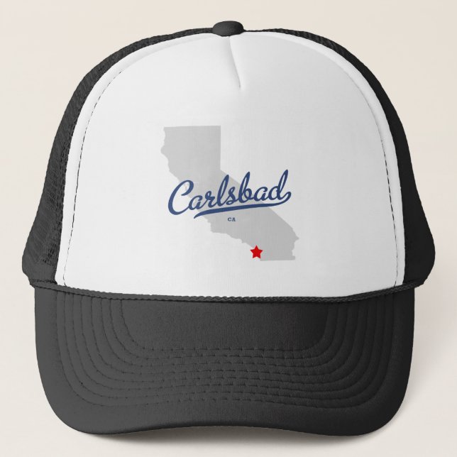 Carlsbad California CA Shirt Trucker Hat (Front)