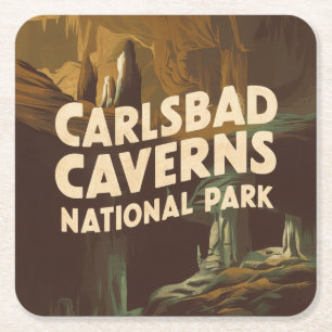 Carlsbad Caverns National Park Cave Square Paper Coaster