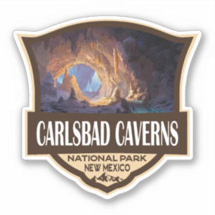 Carlsbad Caverns National Park Illustration Retro