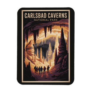 Carlsbad Caverns National Park Illustration Travel Magnet