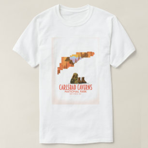 Carlsbad caverns national park new mexico map T-Shirt