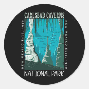Carlsbad Caverns National Park New Mexico Vintage  Classic Round Sticker