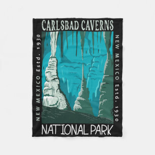 Carlsbad Caverns National Park New Mexico Vintage  Fleece Blanket