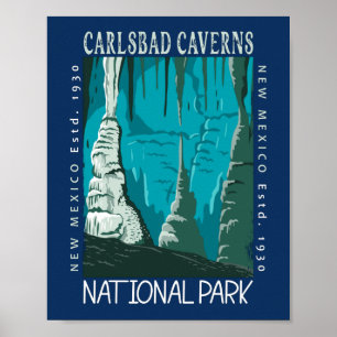 Carlsbad Caverns National Park Vintage Distressed  Poster