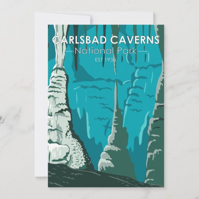Carlsbad Caverns National Park Vintage  Holiday Card (Front)