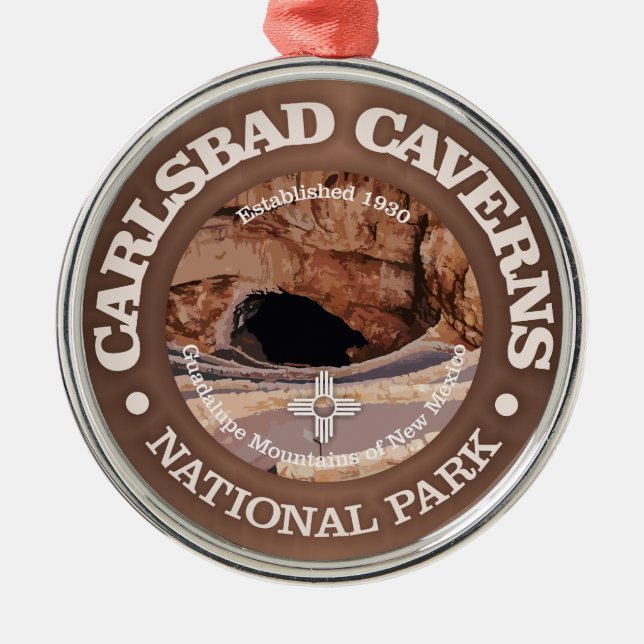 Carlsbad Caverns NP (rd)2 Metal Tree Decoration (Front)
