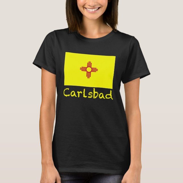 Carlsbad New Mexico USA Flag Souvenir T-Shirt (Front)