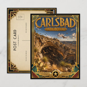 Carlsbad New Mexico Vintage Art Deco Golden Age Postcard