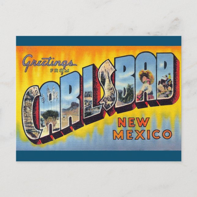 Carlsbad, New Mexico Vintage Art Postcard (Front)