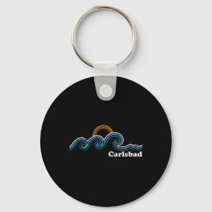 Carlsd California Ca Sufing Waves Sunset Vintage Key Ring