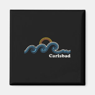 Carlsd California Ca Sufing Waves Sunset Vintage  Magnet
