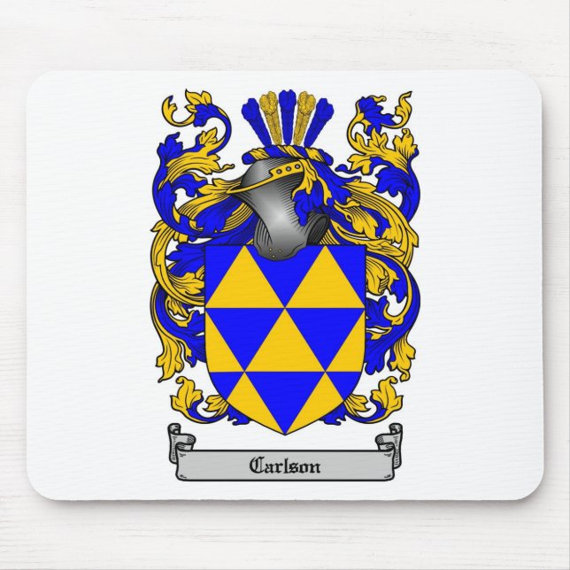 CARLSON FAMILY CREST -  CARLSON COAT OF ARMS MOUSE MAT (Front)