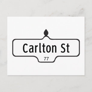 Carlton Street, Toronto Street Sign Postcard