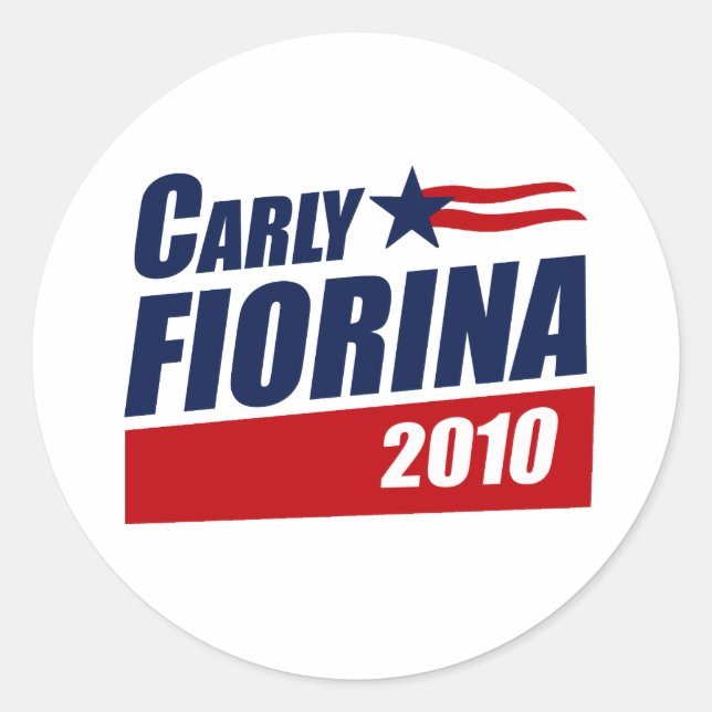 CARLY FIORINA 2010 CLASSIC ROUND STICKER (Front)