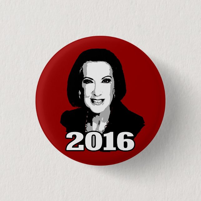 CARLY FIORINA 2016 CANDIDATE 3 CM ROUND BADGE (Front)