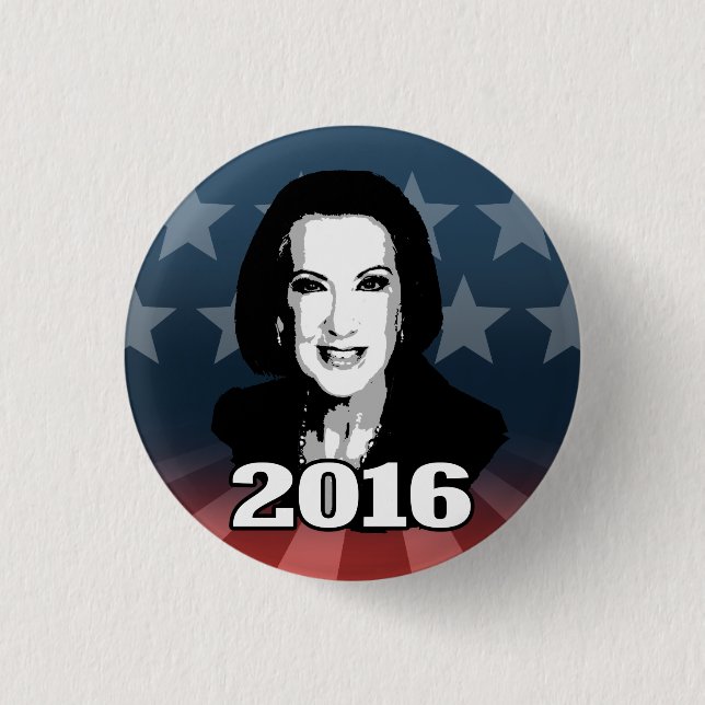 CARLY FIORINA 2016 CANDIDATE 3 CM ROUND BADGE (Front)