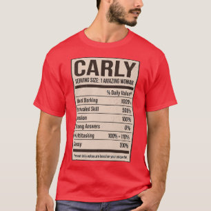 Carly Nutrition Facts Name Nickname Alias Title Fr T-Shirt